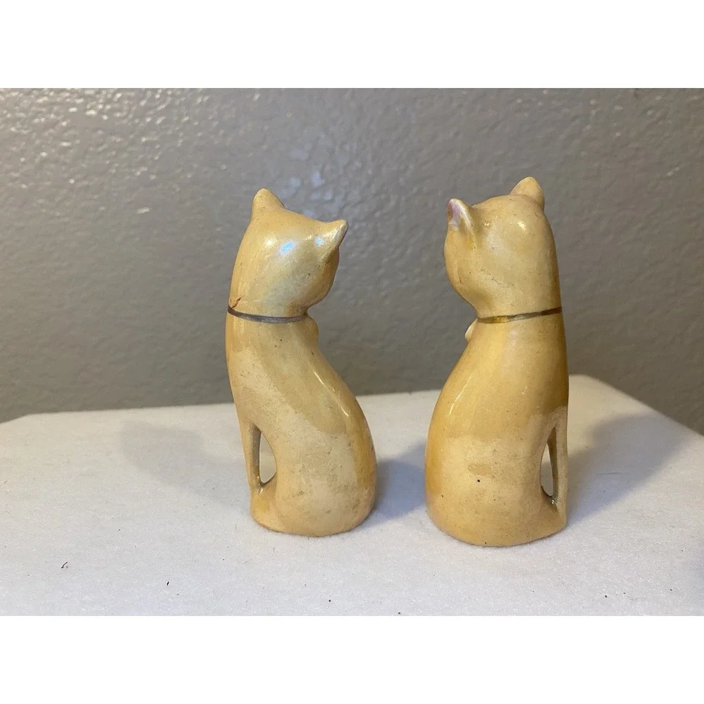 Retro MCM Style Peach Lustre Siamese Cat Salt & Pepper Shakers